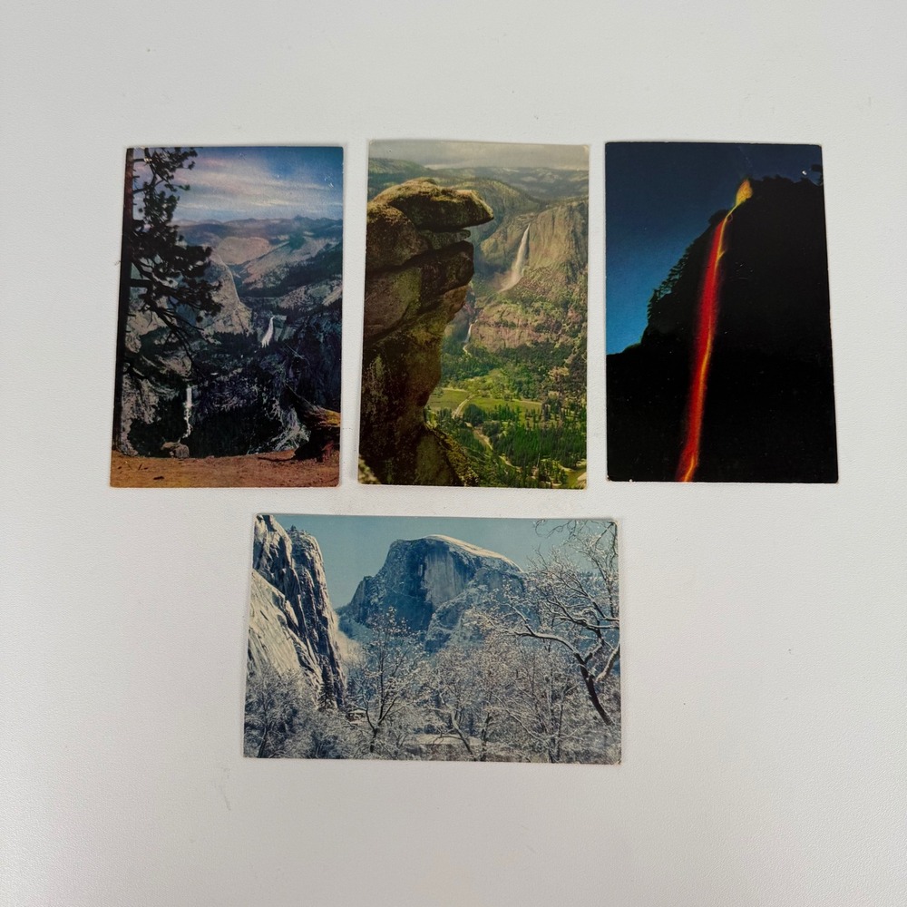 Vintage Yosemite National Park Postcard Lot Half Dome Firefall Glacier Point 4pc